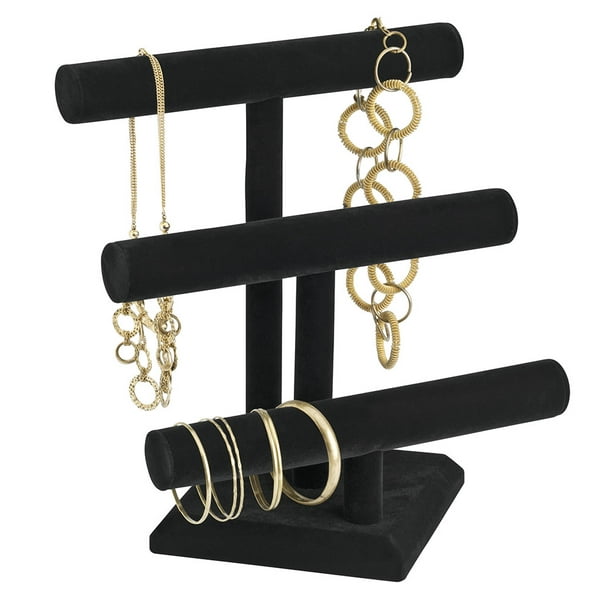 Black Velvet Pendant Necklace Display Stand Holder Jewelry Organizer Storage 